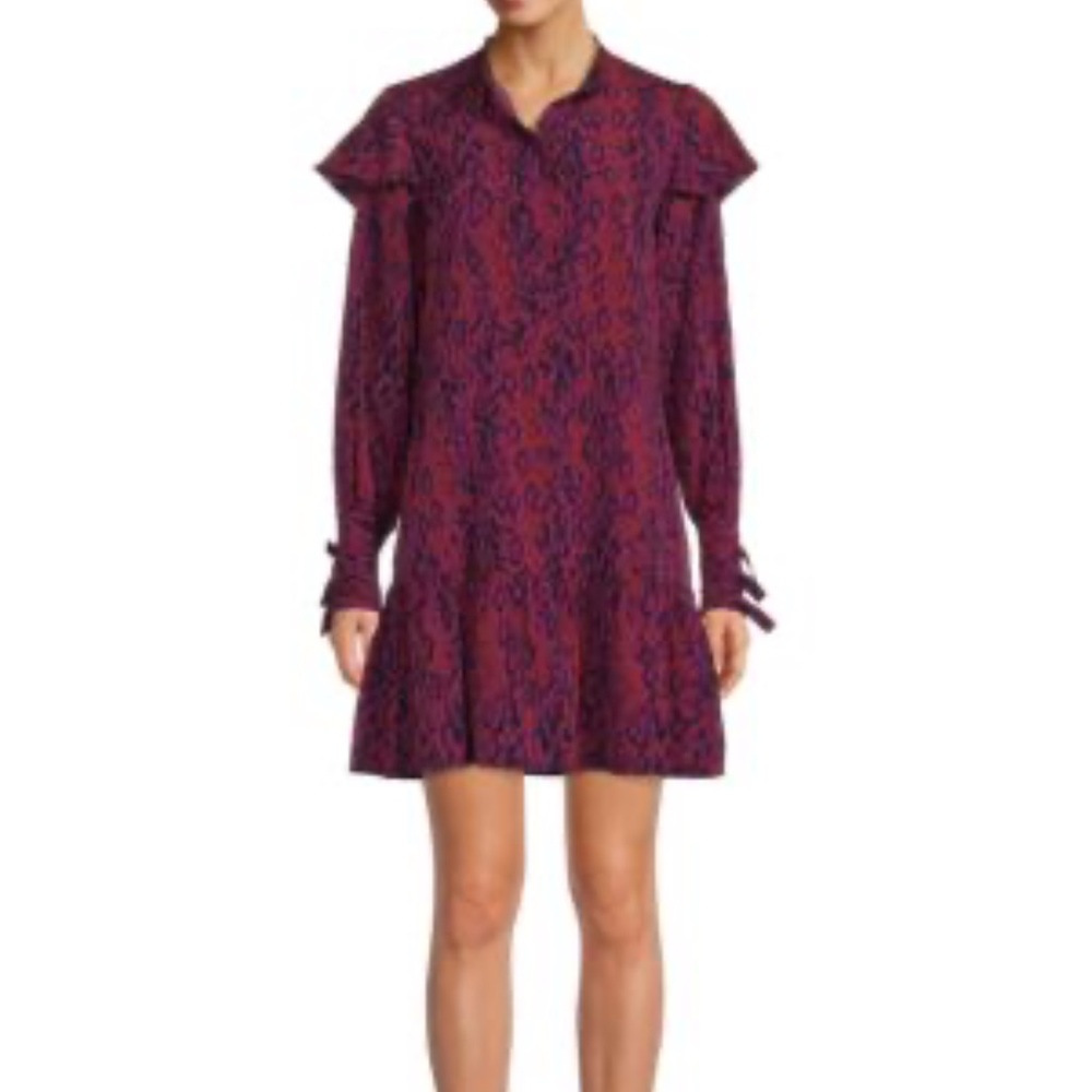 Koche Collective size 6 NWOT python print drop waist mini‎ dress